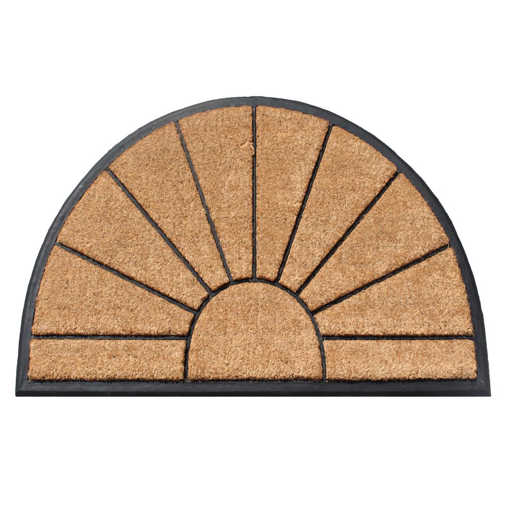 TrafficMASTER All Season Half Medallion Gray 24 in. x 39 in. Rubber