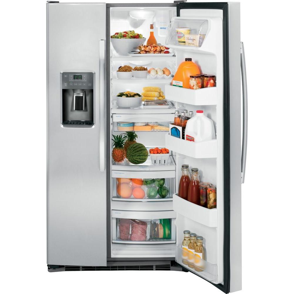 Ge 25 3 Cu Ft Side By Refrigerator In Stainless Steel 9