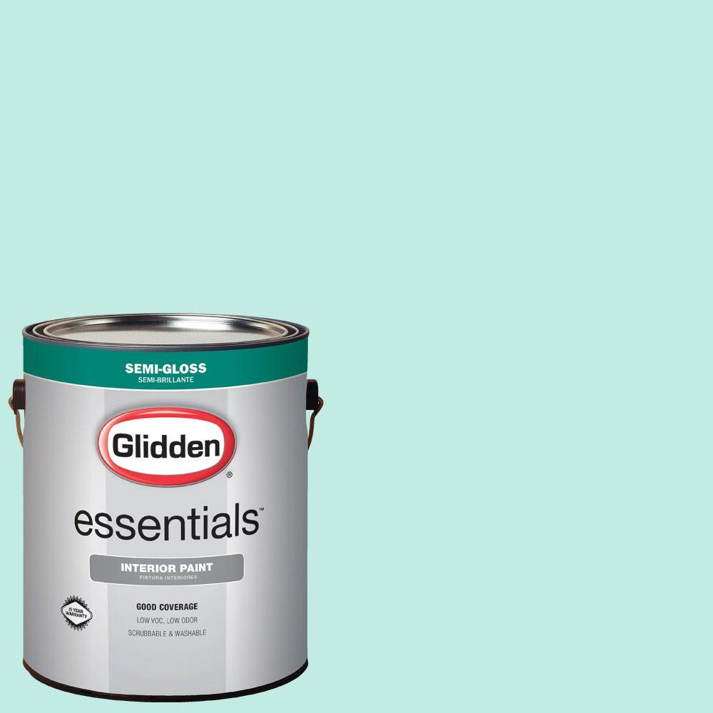 Glidden Essentials 1 Gal Hdgb03u Aqua Sky Semi Gloss Interior Paint