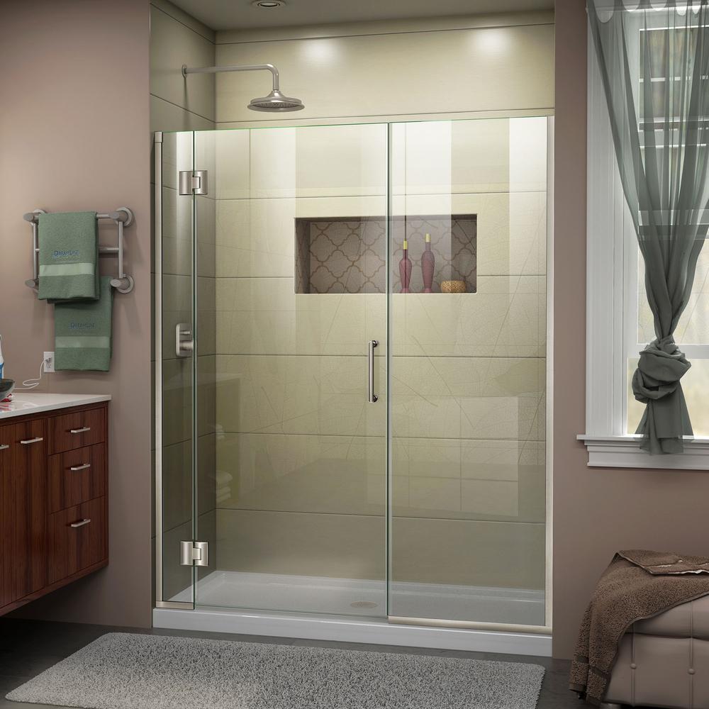 Dreamline Unidoor X 64 To 64 5 In X 72 In Frameless Hinged