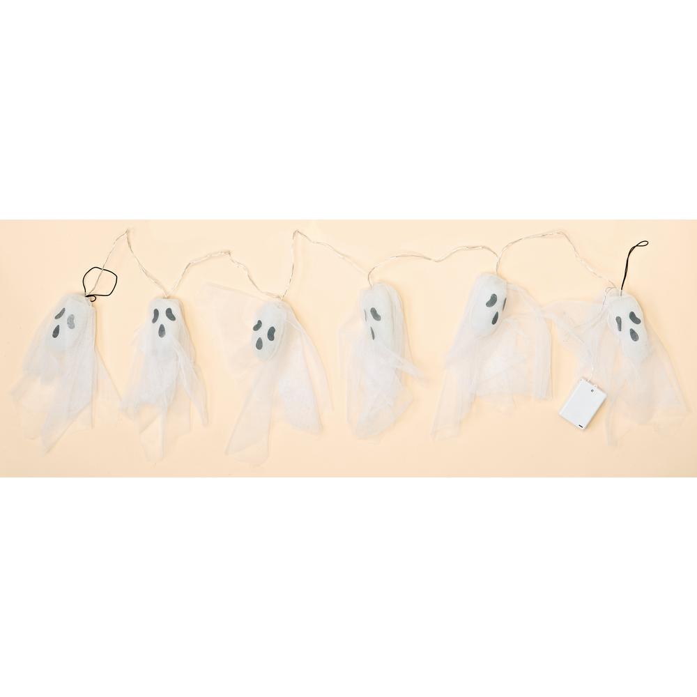 67 In X 7 In Halloween Light Up Ghost Garland 4240 The Home Depot
