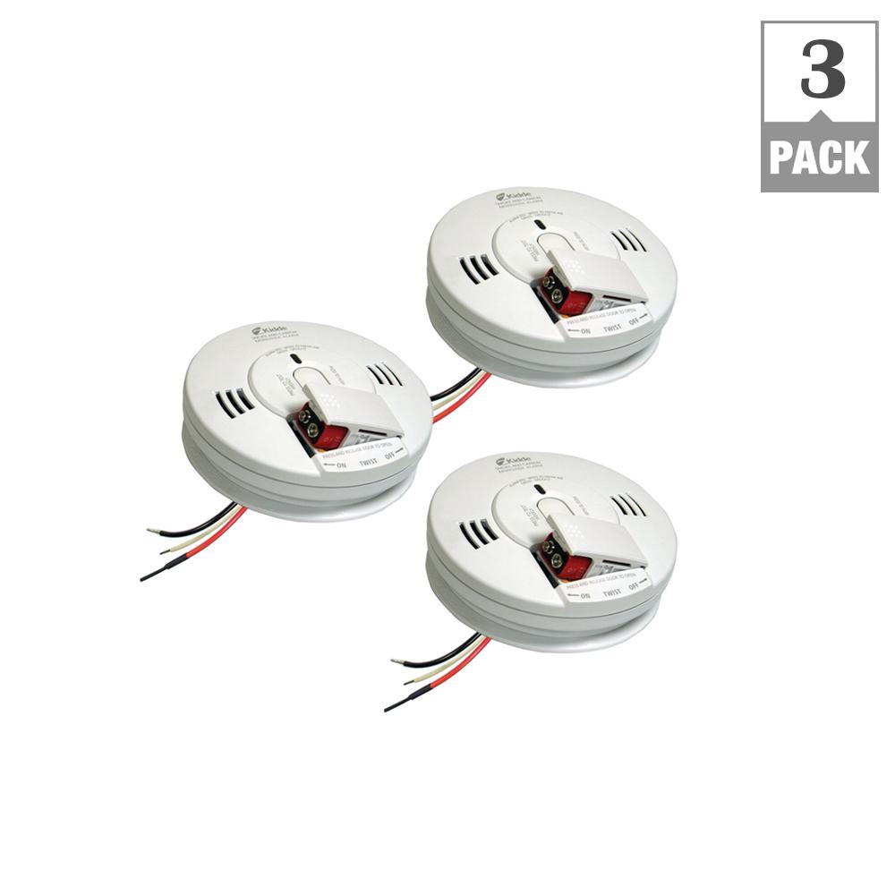 Kidde Hardwired 120-Volt Smoke Alarm with Lithium Battery Back Up 3-Pack