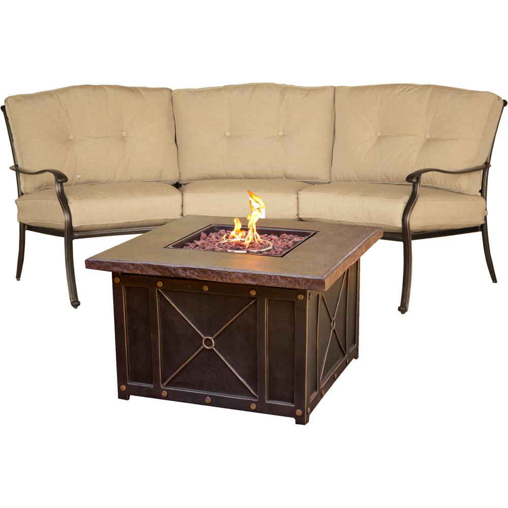 Hanover Traditions 2 Piece Aluminum Patio Fire Pit Conversation