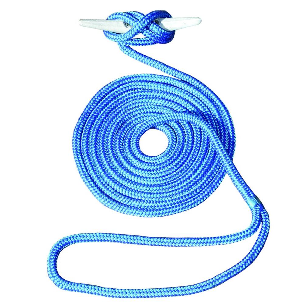 Four 1//2/" x 15/' feet Blue Double Braid Nylon Rope Dock Lines