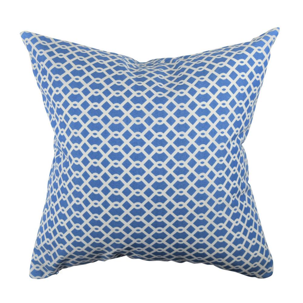 Vesper Lane Blue Intertwined Diamonds Jacquard Throw PillowSP08BLZ20I The Home Depot