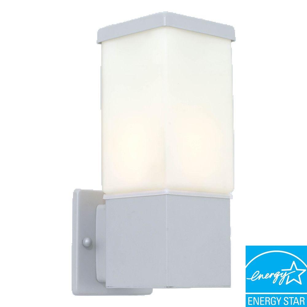 Outdoor Sconces Eglo Energy Star Lighting The Home Depot Calgary Silver Outdoor Wall Mount Lamp