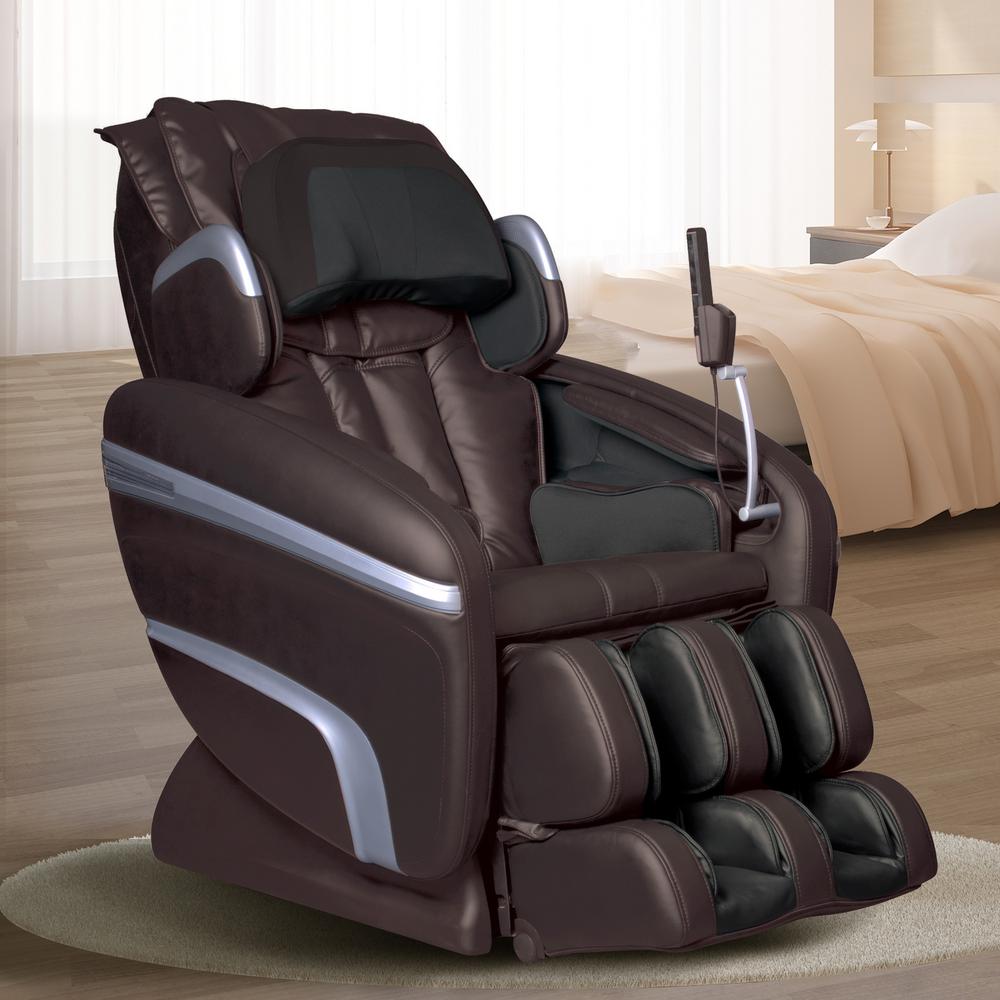 Titan Osaki Brown Faux Leather Reclining Massage Chair Os 7200hbrown