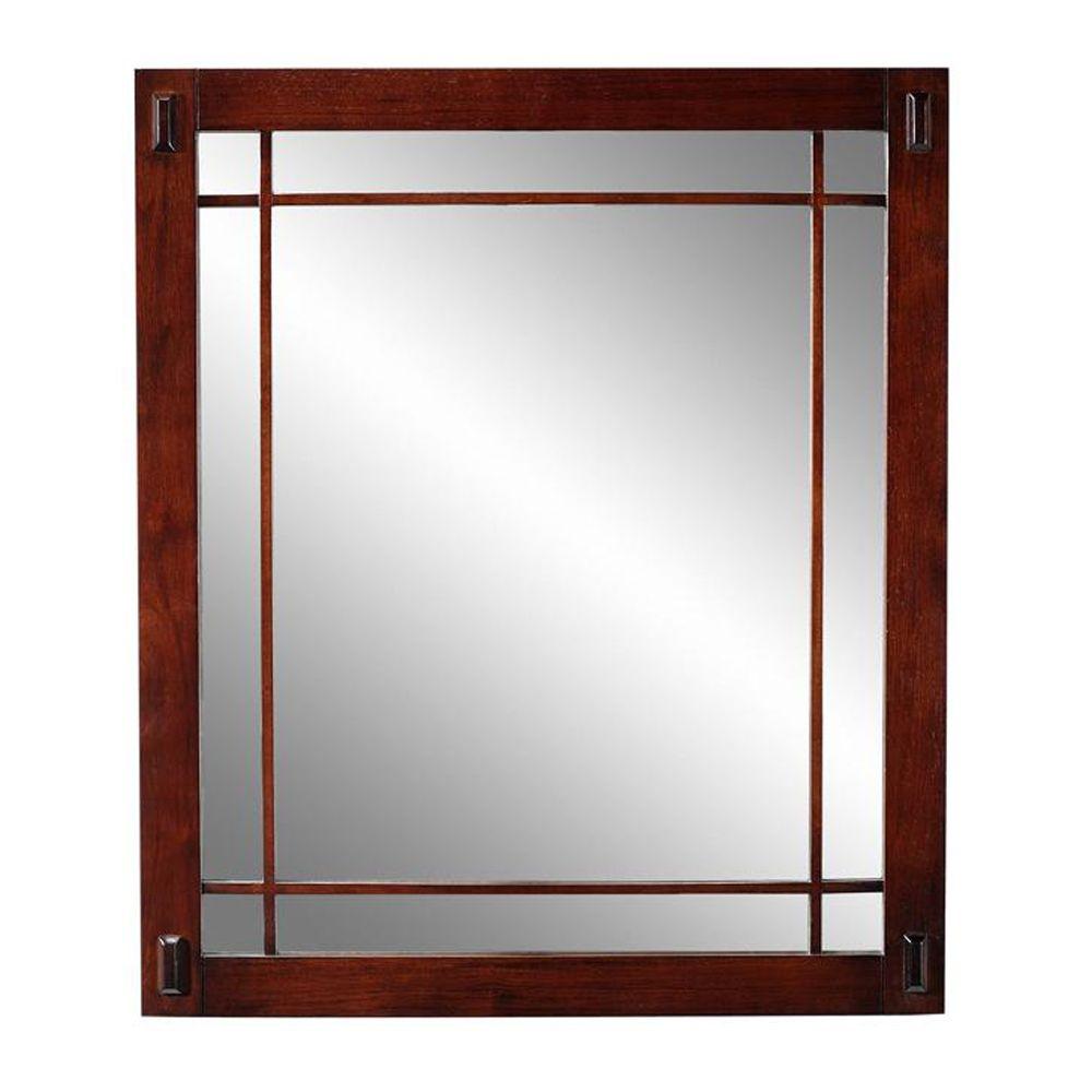 Home Decorators Collection Artisan 26 in. H x 30 in. W Mirror in Dark