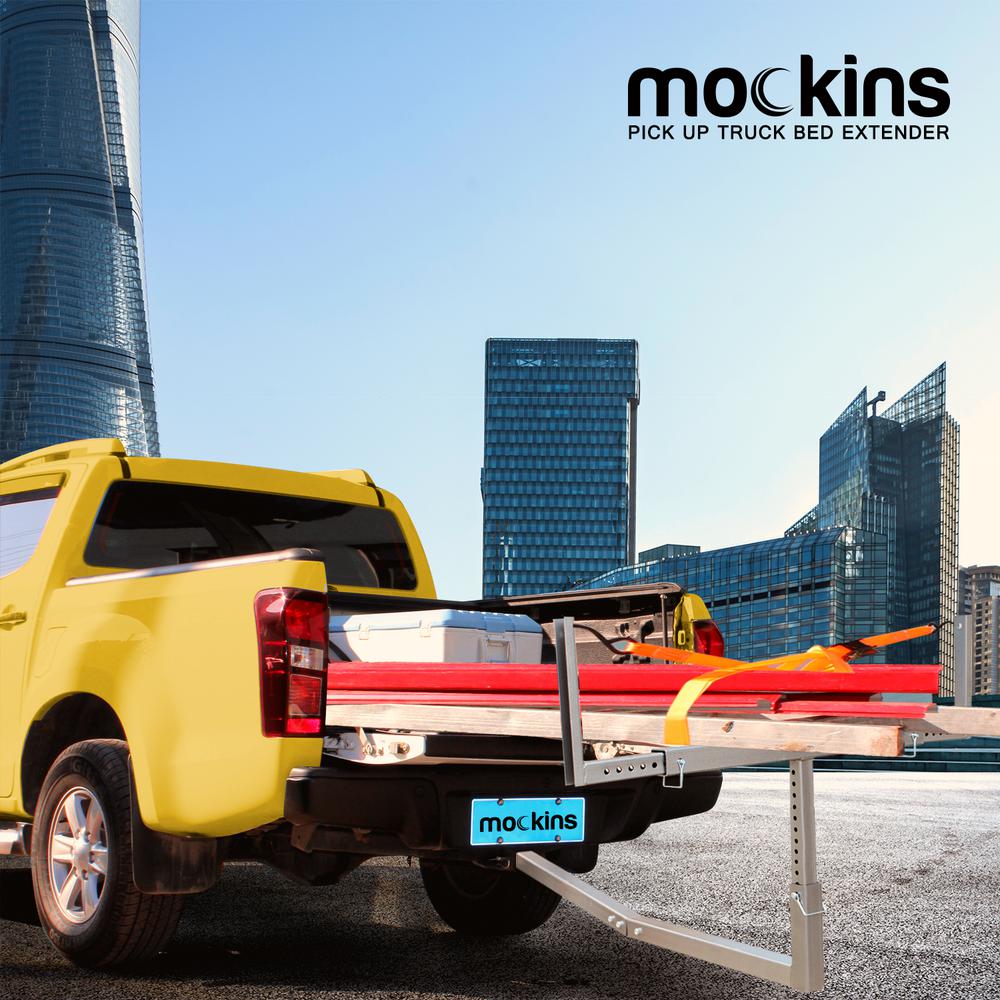 Stainless Mockins Heavy Duty Steel Pick Up Truck Bed Extender with Ratchet Straps The Hitch Mount Truck Bed Extension can be Used for Lumber or a Ladder or a Canoe /& Kayak