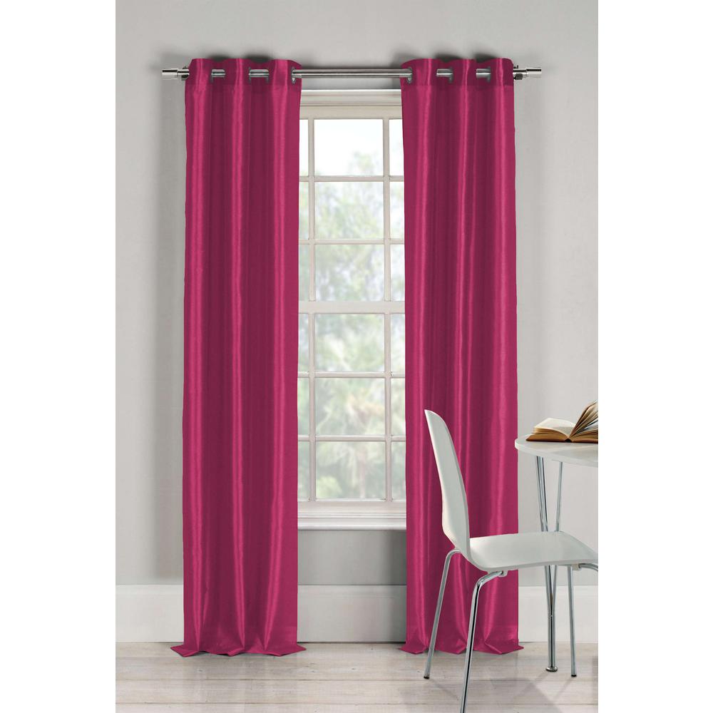 Fuchsia Window Treatments The Home Depot L Faux Silk Panel In Fuchsia 2