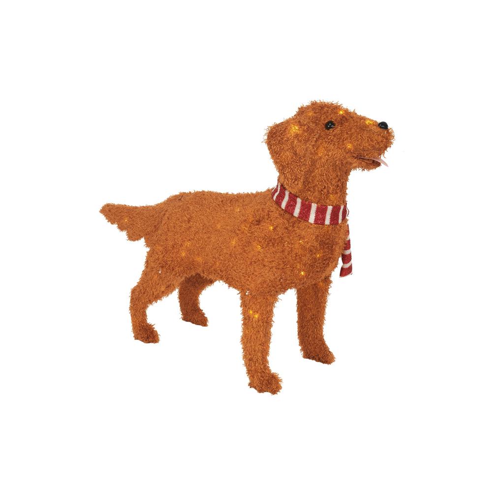 Dog Christmas Yard Decorations Outdoor Christmas Led Lighted Fuzzy Golden Retriever