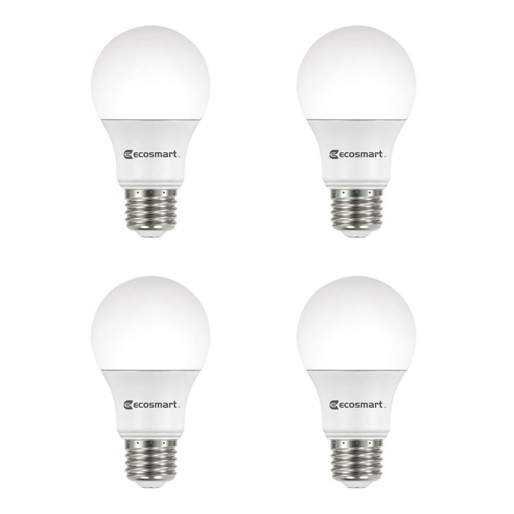 Led Bulbs Light The Home Depot 60 Watt Equivalent A19 Dimmable Energy Star Led Light Bulb Daylight 4 Pack