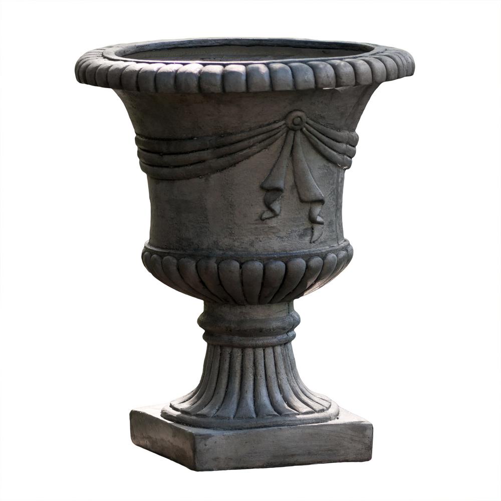 Noble House 20 in. Antique Grey Owen Stone Urn Planter-217263 - The ...