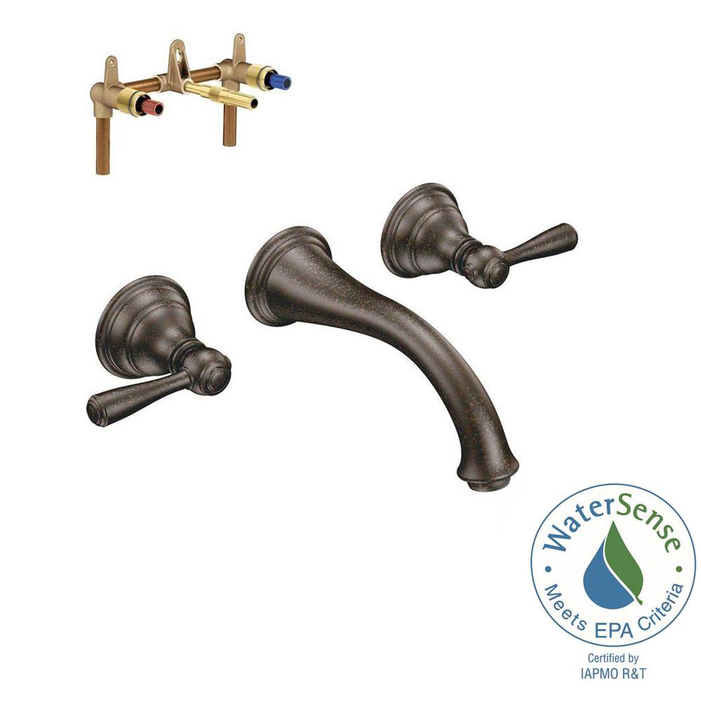 MOEN Kingsley Wall Mount 2Handle LowArc Bathroom Faucet Trim Kit with