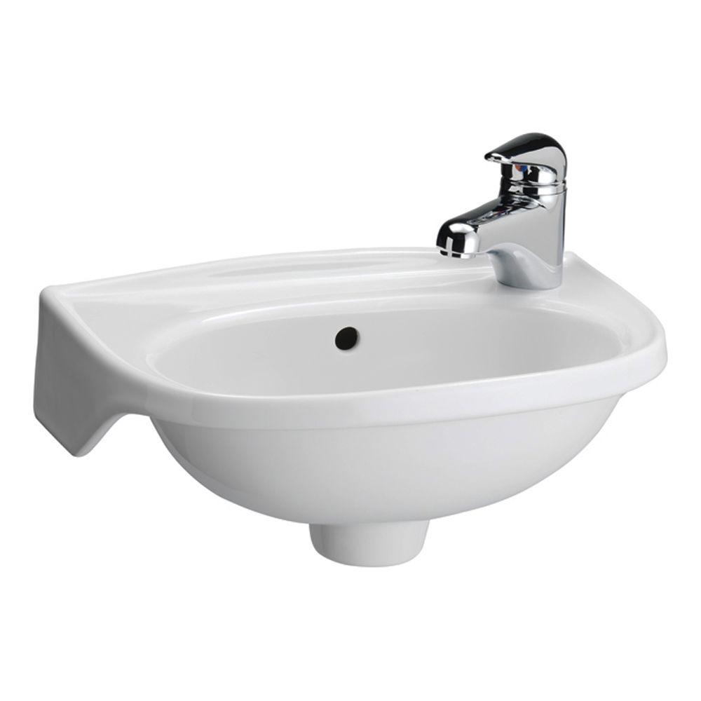 Tina Wall Mounted Bathroom Sink in White 4 551WH   The Home Depot