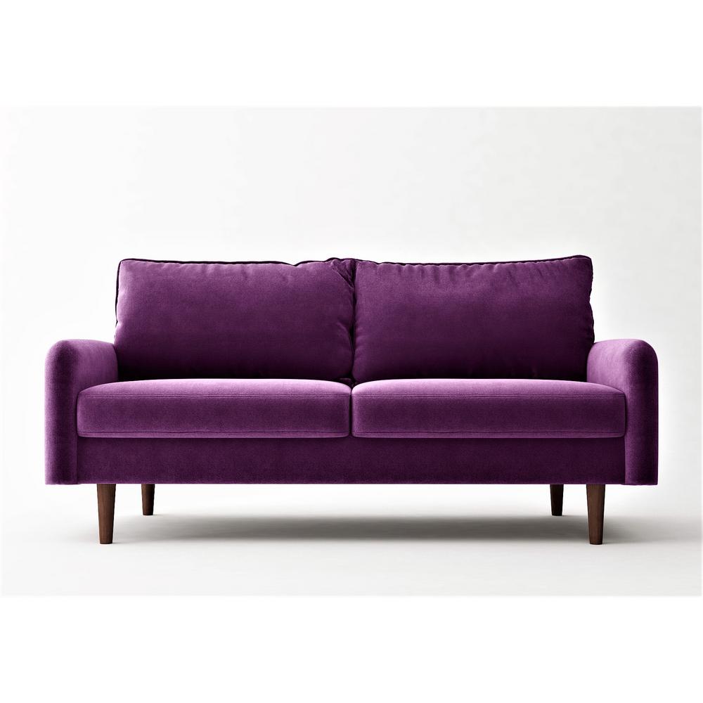 US PRIDE FURNITURE Viva Eggplant Velvet 3Seater Sofa European Style