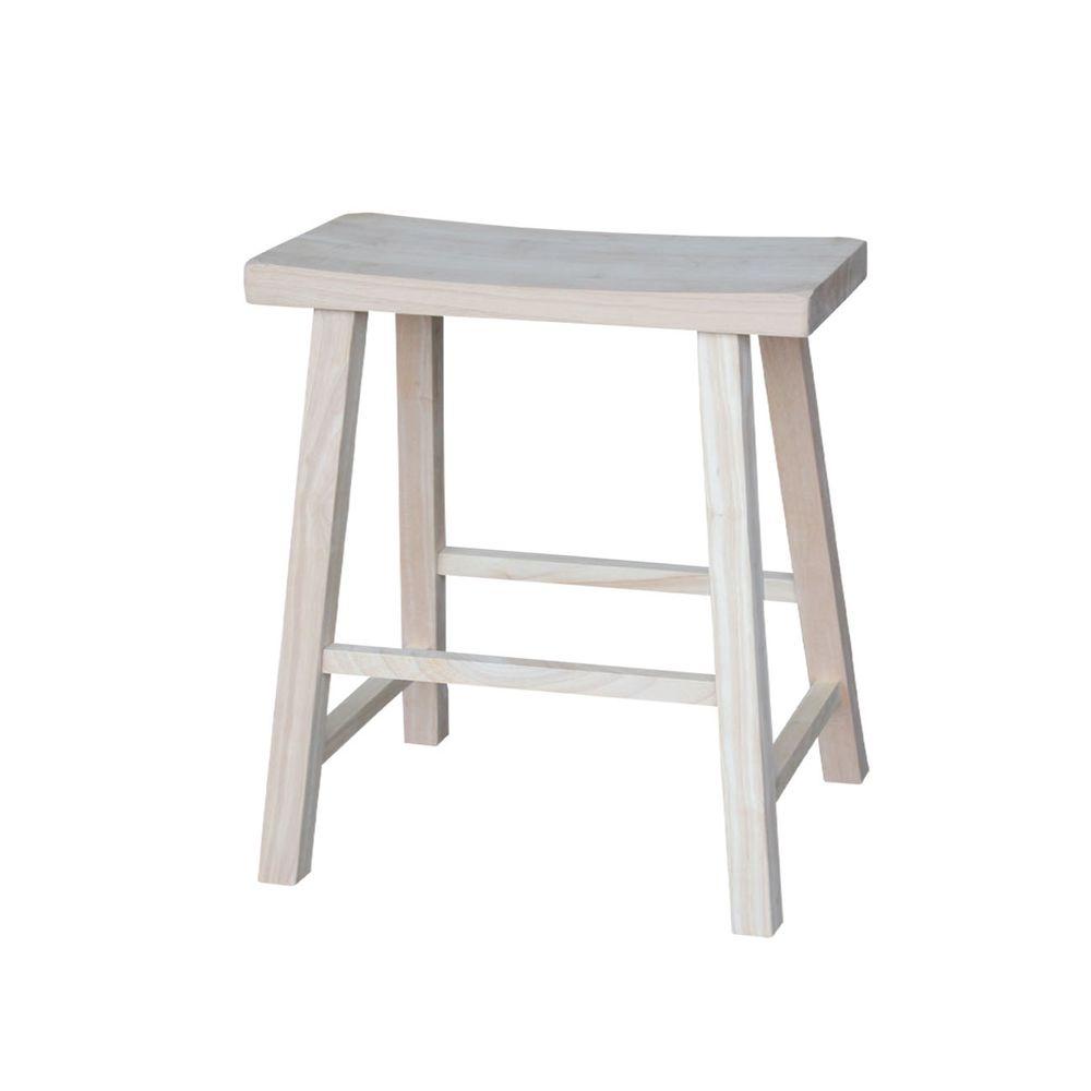 international concepts 24 in unfinished wood bar stool1s682  the home  depot