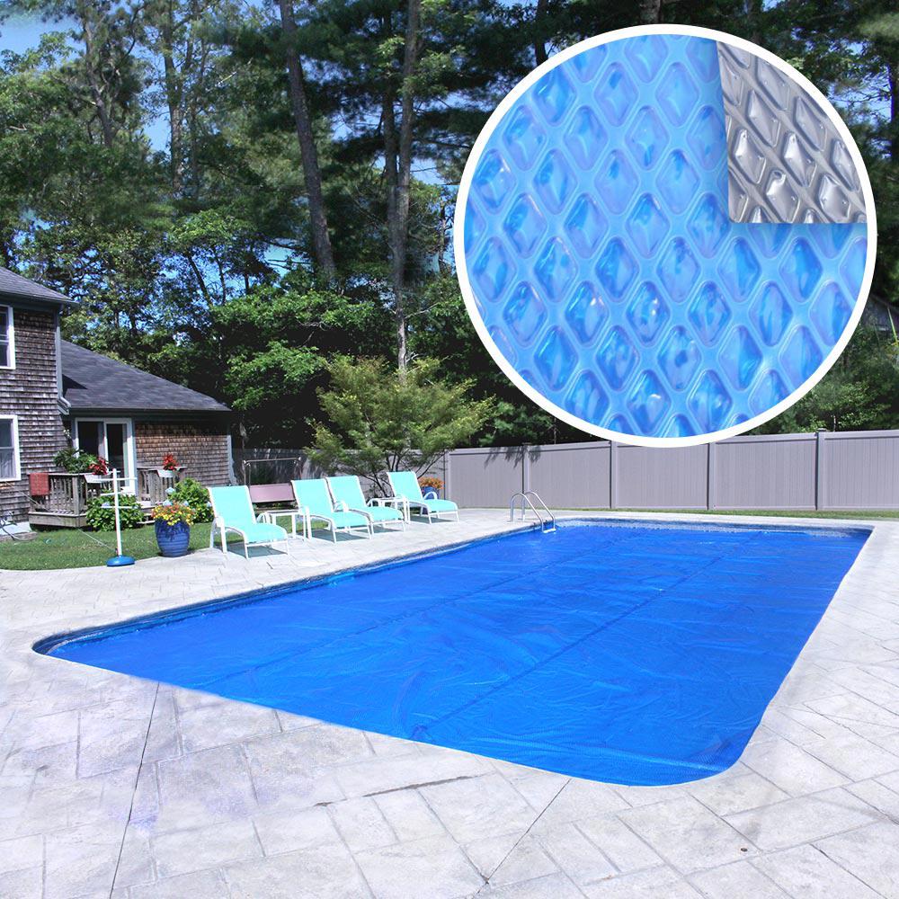 Pool Mate Premium 10Year 20 ft. x 40 ft. Rectangular Blue/Silver Solar Pool Cover2040RS10SBD