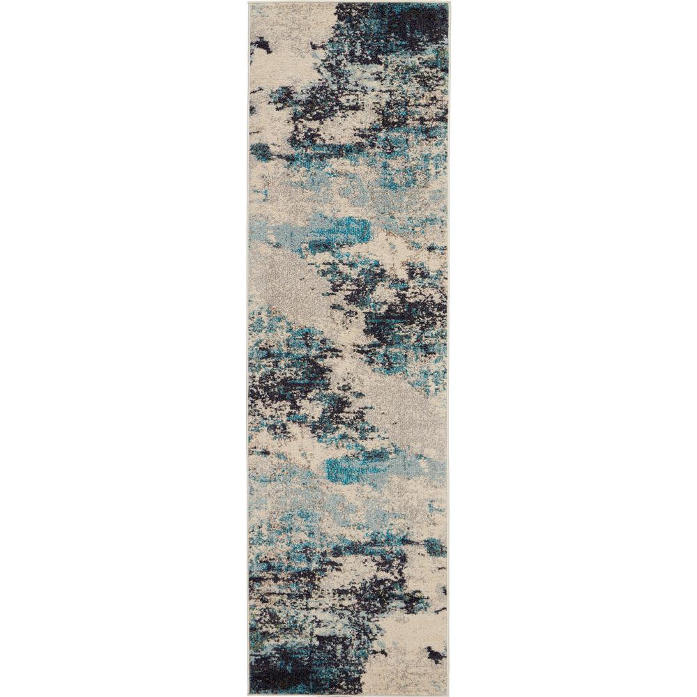 Nourison Celestial 2 ft. x 8 ft. Runner Blue and White Beach Area Rug473783 The Home Depot