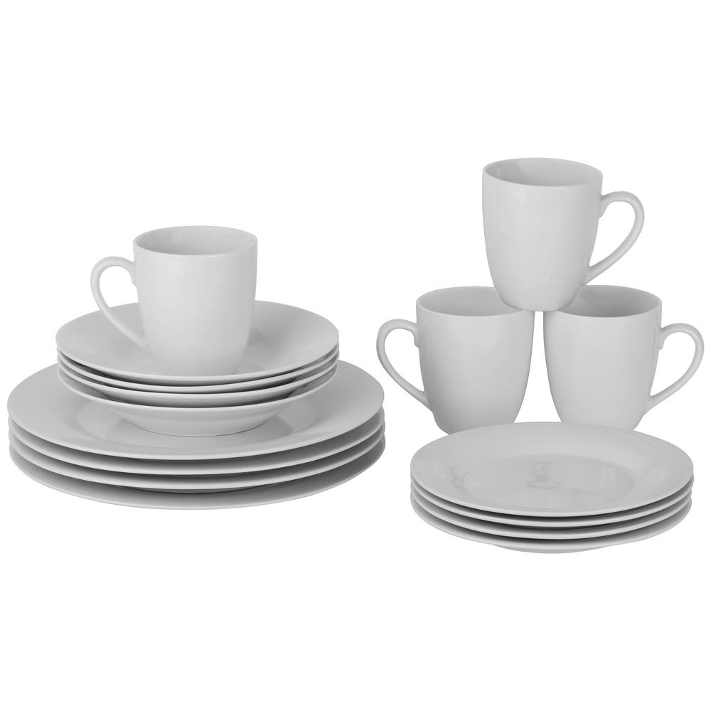 10 Strawberry Street Round 16 Piece Simply White Dinnerware Set Sm 10 Strawberry Street Round 16 Piece Simply White Dinnerware Set