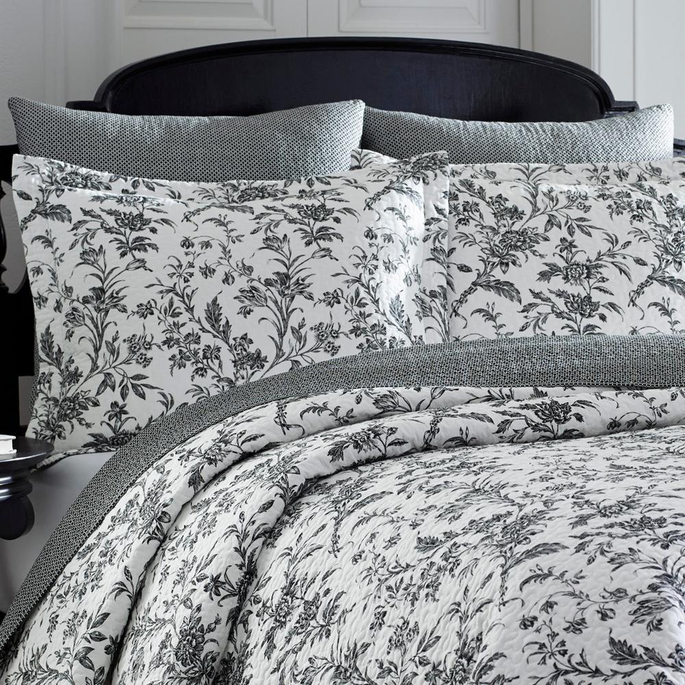 Laura Ashley Amberley Black Euro Pillow Cover Set Of 2 209884