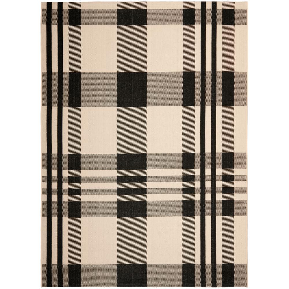 Safavieh Courtyard Black Bone 9 Ft X 12 Indoor Outdoor Area Rug