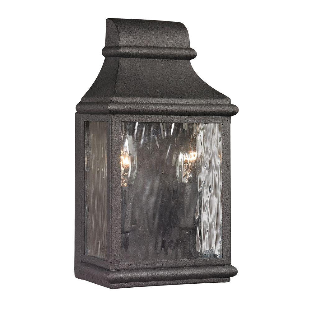 Rustic Outdoor Wall Mounted Lighting The Home Worcester Forge Collection 2 Light Charcoal Outdoor Sconce
