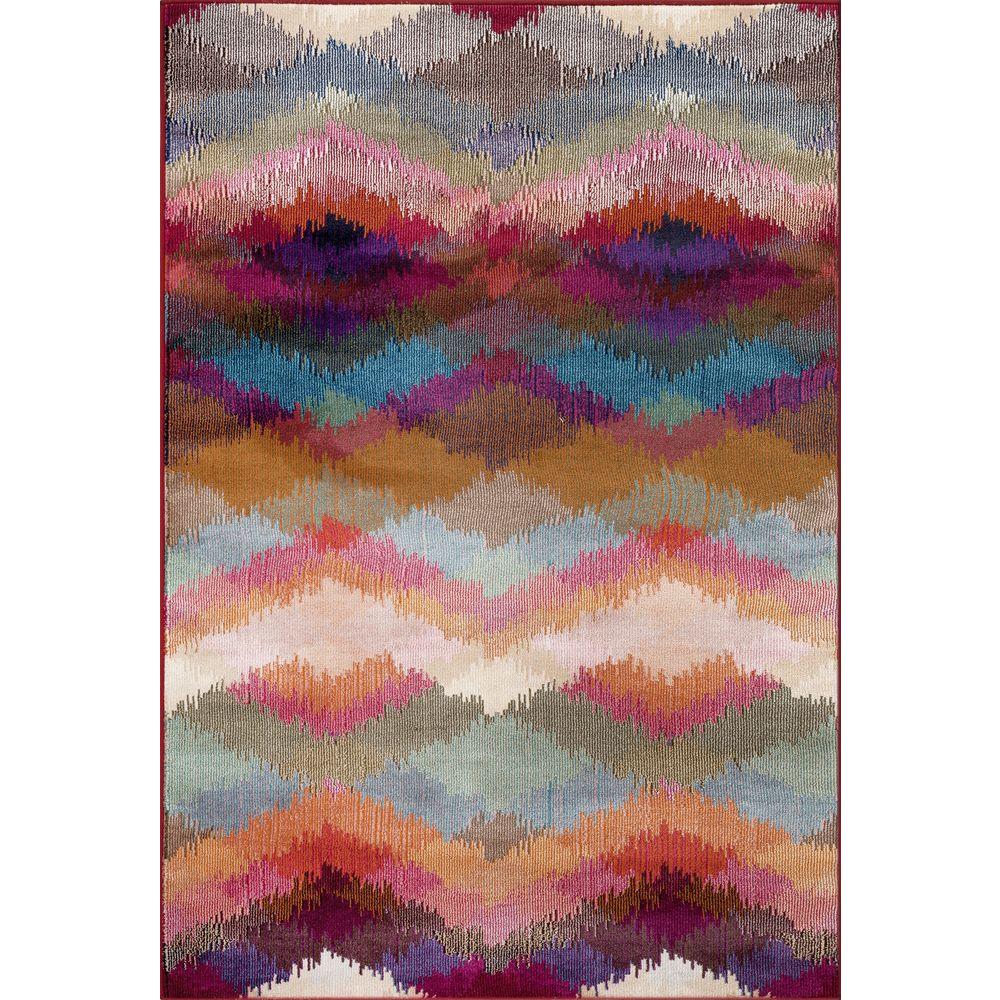 World Rug Gallery Distressed Modern Geometric Multi 7 ft. 10 in. x 10 ft. 2 in. Indoor Area Rug