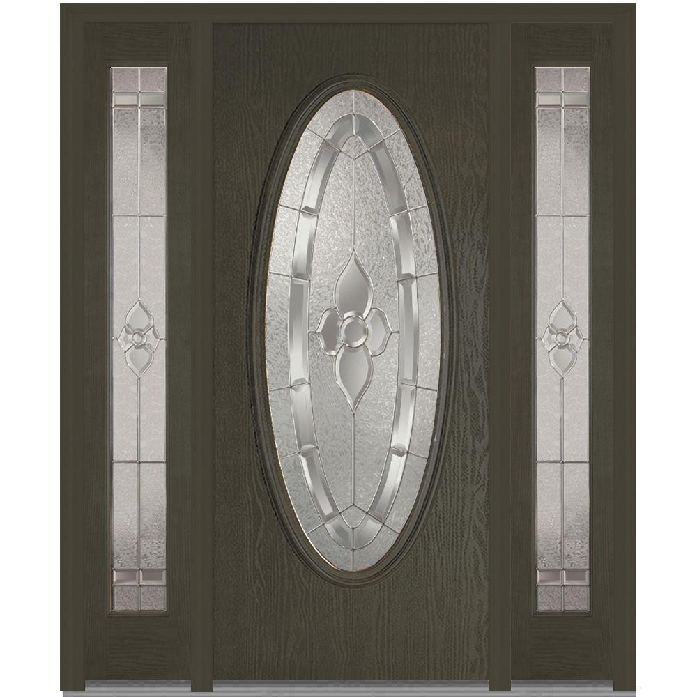 Single Door With Sidelites Black Nickel Doors Gl Master Nouveau Right Hand Oval Lite Decorative Stained