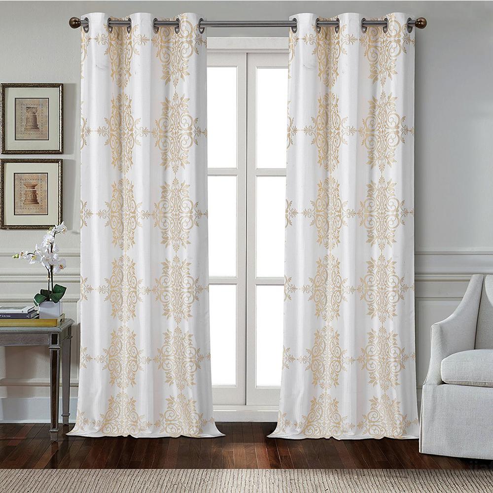 Dainty Home Medallion 84 In Polyester Room Darkening Grommet