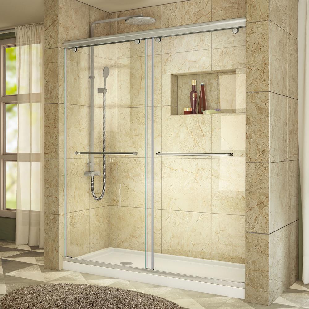 Dreamline Charisma 56 In To 60 In X 76 In Frameless Sliding Shower Door In Brushed Nickel