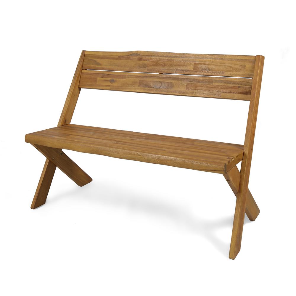 Noble House Rylee 48 In Sandblast Teak Wood Outdoor Bench 41869 2