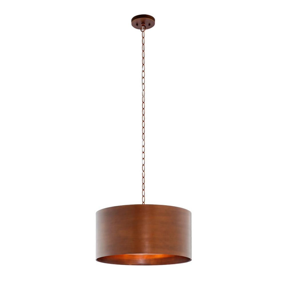 Hampton Bay 3 Light Vintage Brass Metal Pendant 18927 000 The Home 3 Light Vintage Brass Metal Pendant