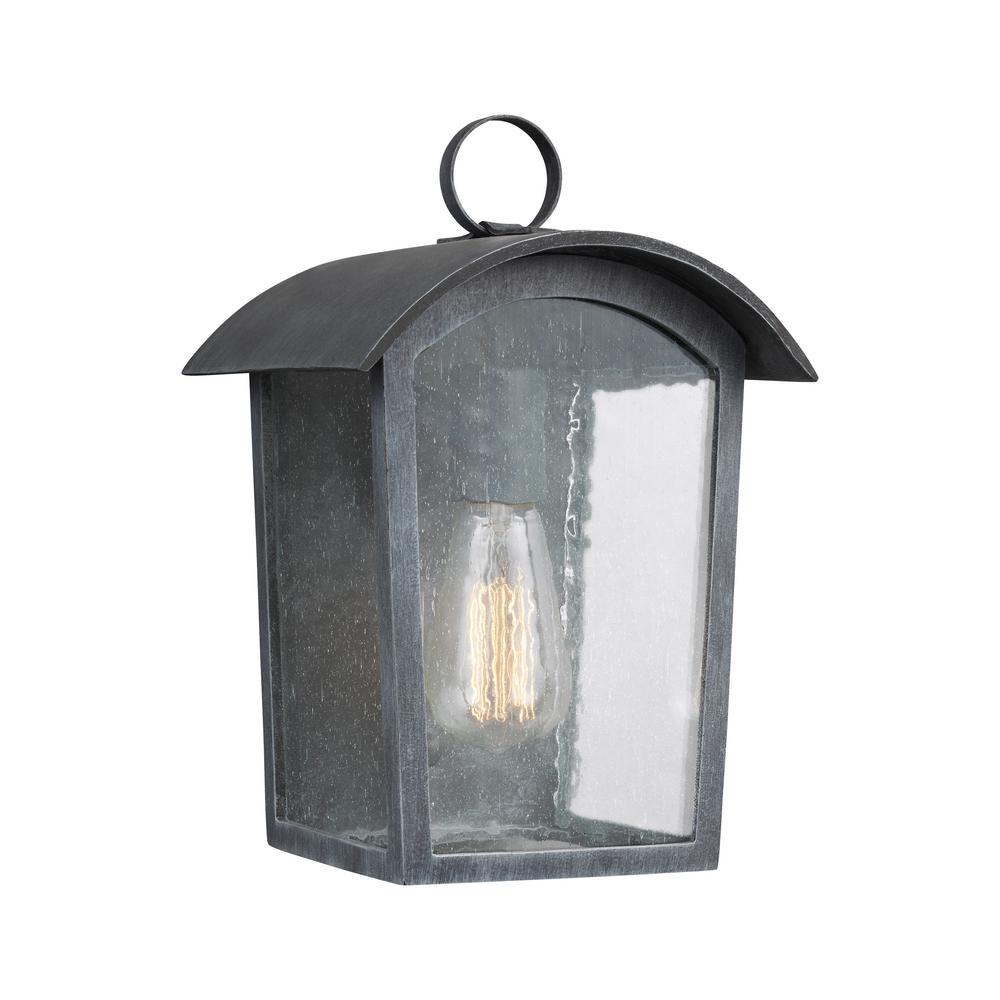 Dusk To Dawn Outdoor Wall Mounted Lighting Hodges 1 Light Ash Black Outdoor Wall Lantern