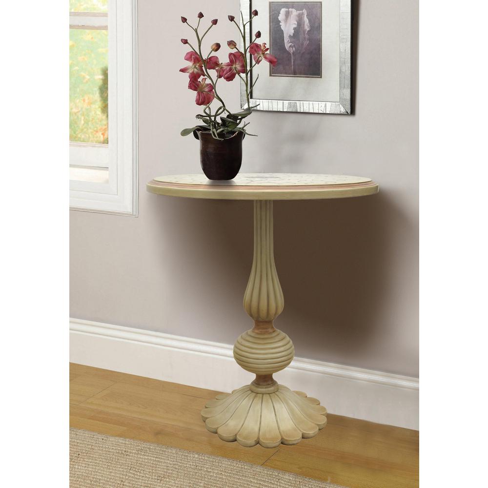 Round Solid Wood End Tables Accent Tables The Home Depot