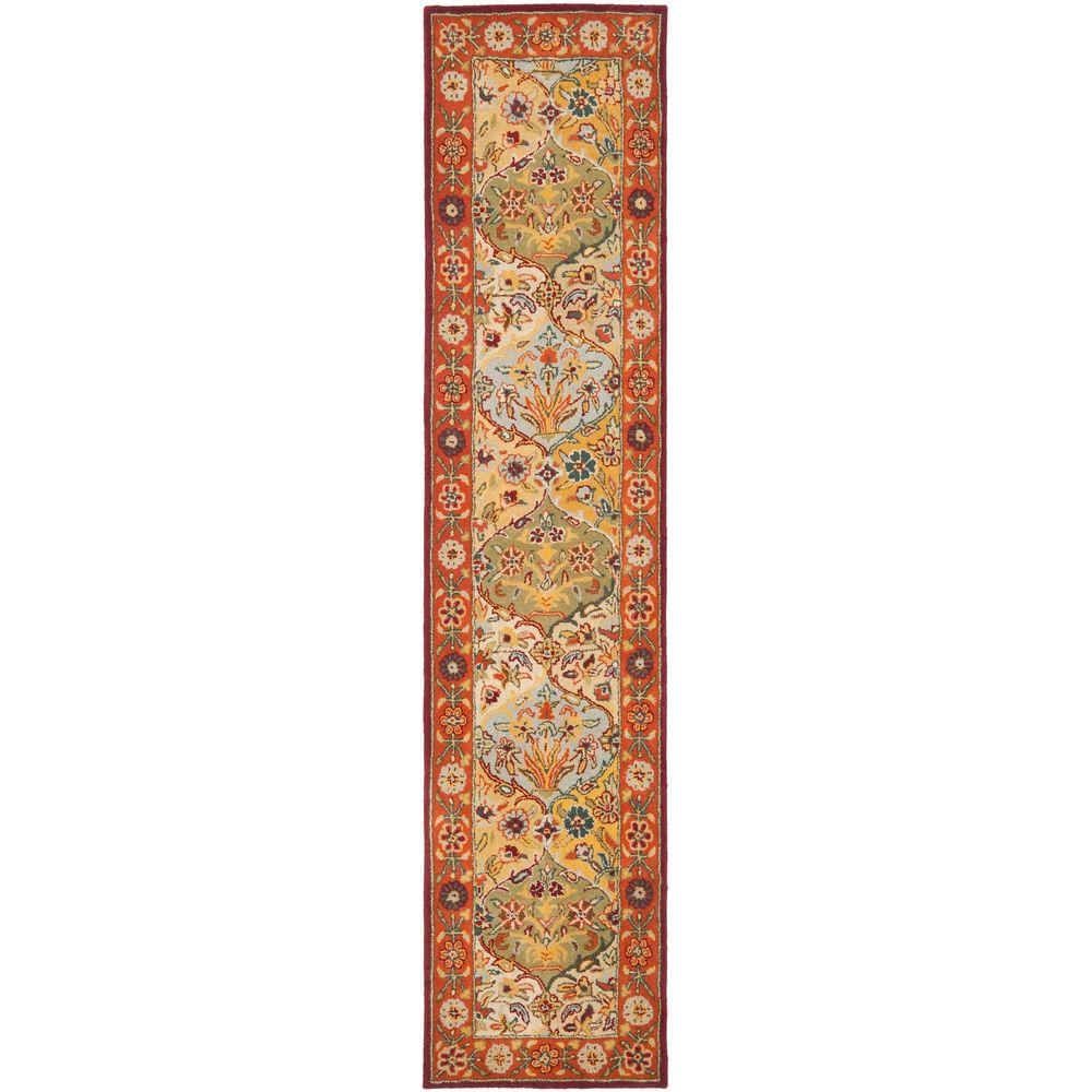 Safavieh Heritage Multi/Red 2 ft. x 16 ft. Runner RugHG510B216 The
