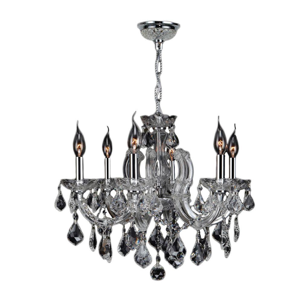 Worldwide Lighting Catherine Collection 6Light Chrome Crystal ChandelierW83121C20CL  The 