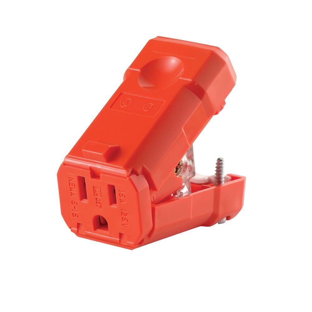 Leviton 15 Amp Python Straight Blade Connector, Orange