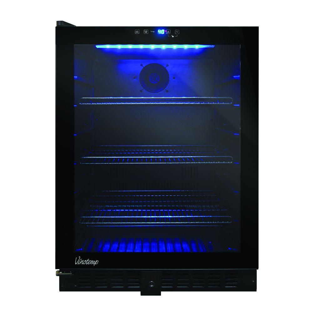 Vinotemp Butler Series 23.5 in. 120 Can Touch Screen Beverage Cooler, Black