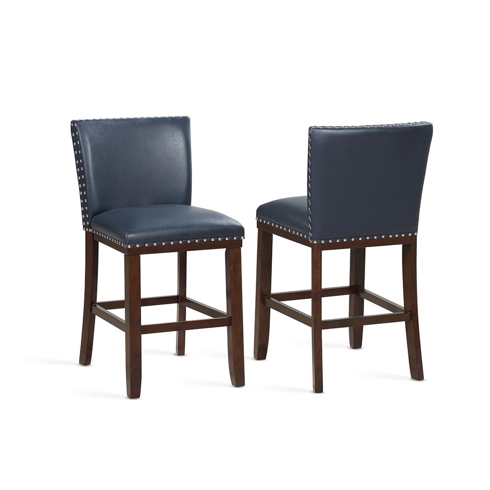 Steve Silver Tiffany 24 in. Contemporary Navy Counter Stools (Set of 2