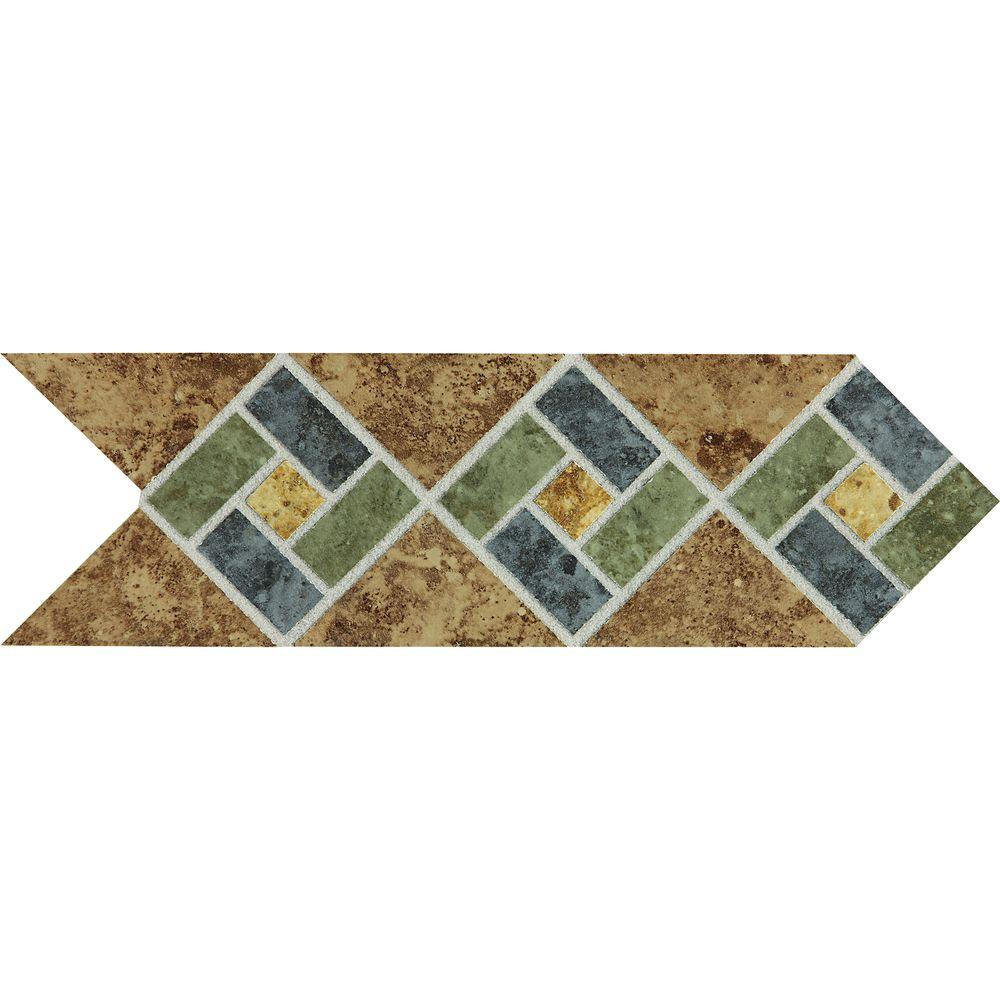 Daltile Heathland Sunset Blend 4 in. x 12 in. Glazed Ceramic Decorative Accent Floor and Wall ...