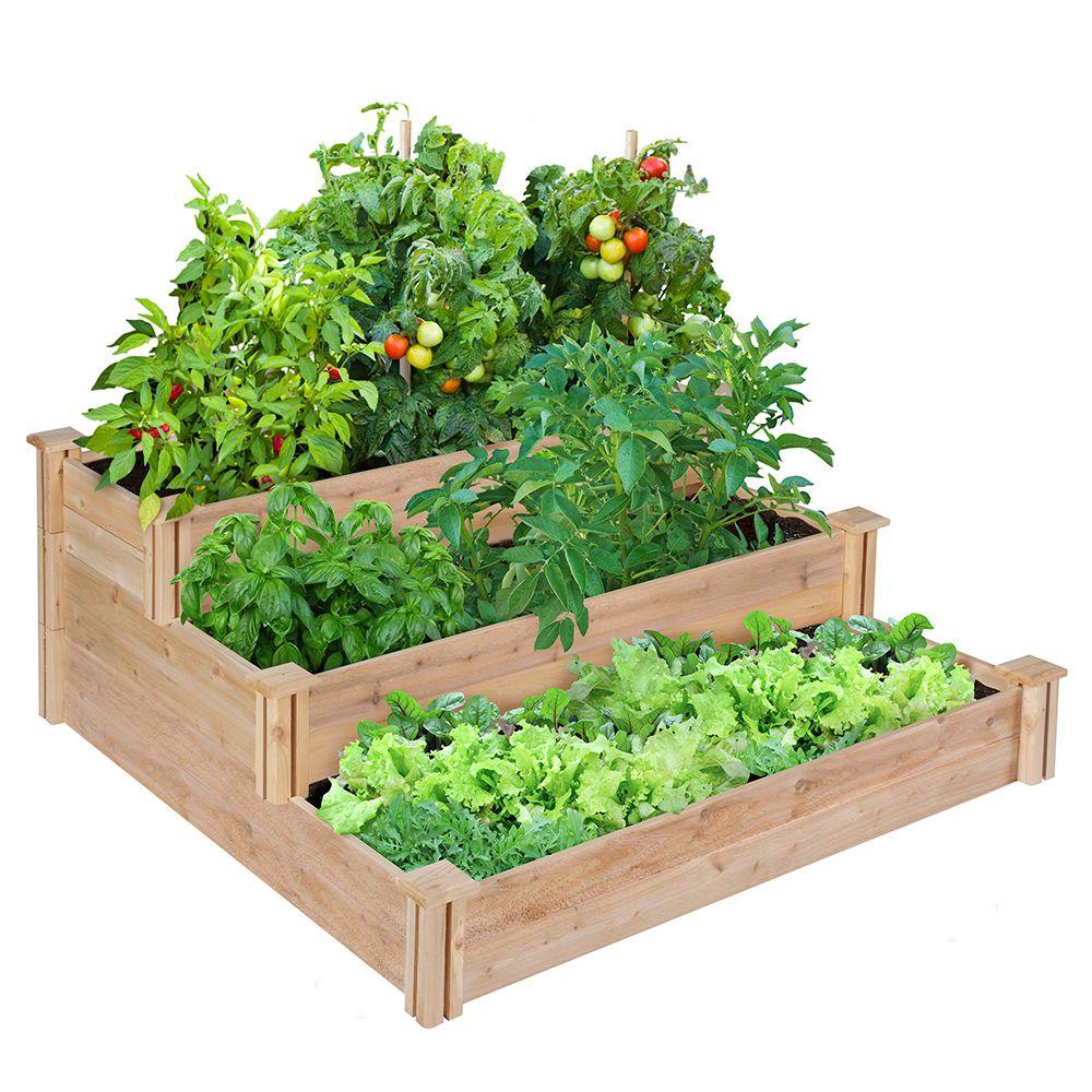 Greenes Fence 4 ft. x 4 ft. x 10.5 in. Dovetail Cedar Raised Garden Bed