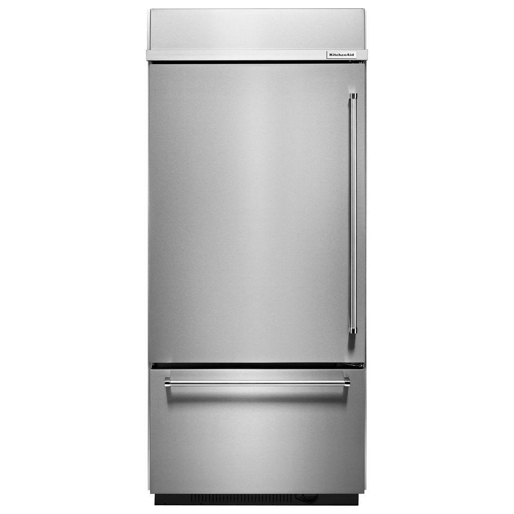 KitchenAid 36 in. W 20.9 cu. ft. BuiltIn Bottom Freezer Refrigerator