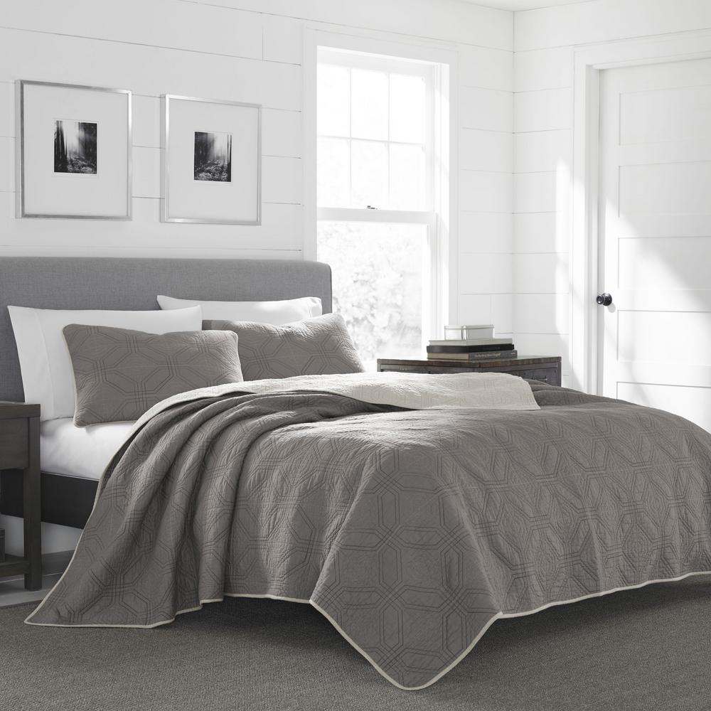 Eddie Bauer Axis Grey Twin Quilt Set 2 Piece 221893 The Home Depot