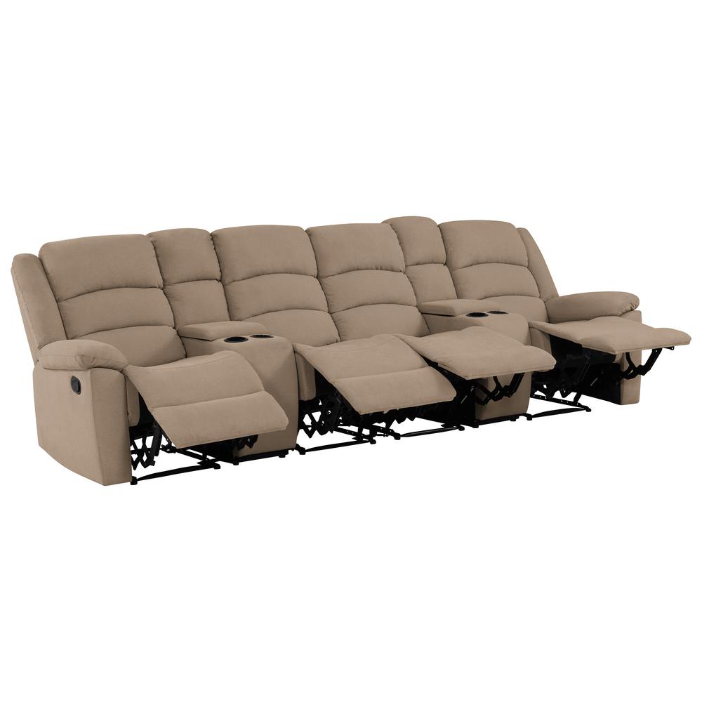 ProLounger 4Seat Wall Hugger Recliner Sofa with Two Storage Consoles