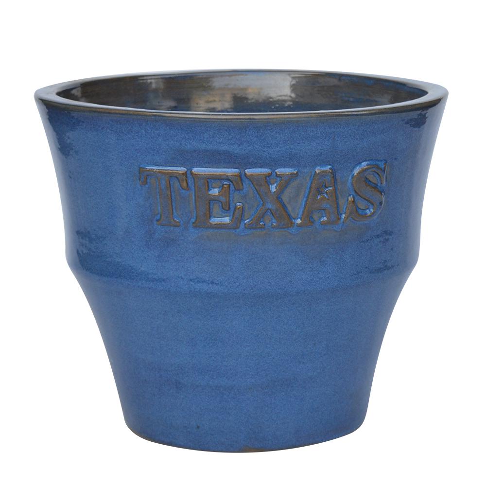Southern Patio Amarillo 15 In X 12 6 In Blue Ceramic Planter Crm 056379 The Home Depot