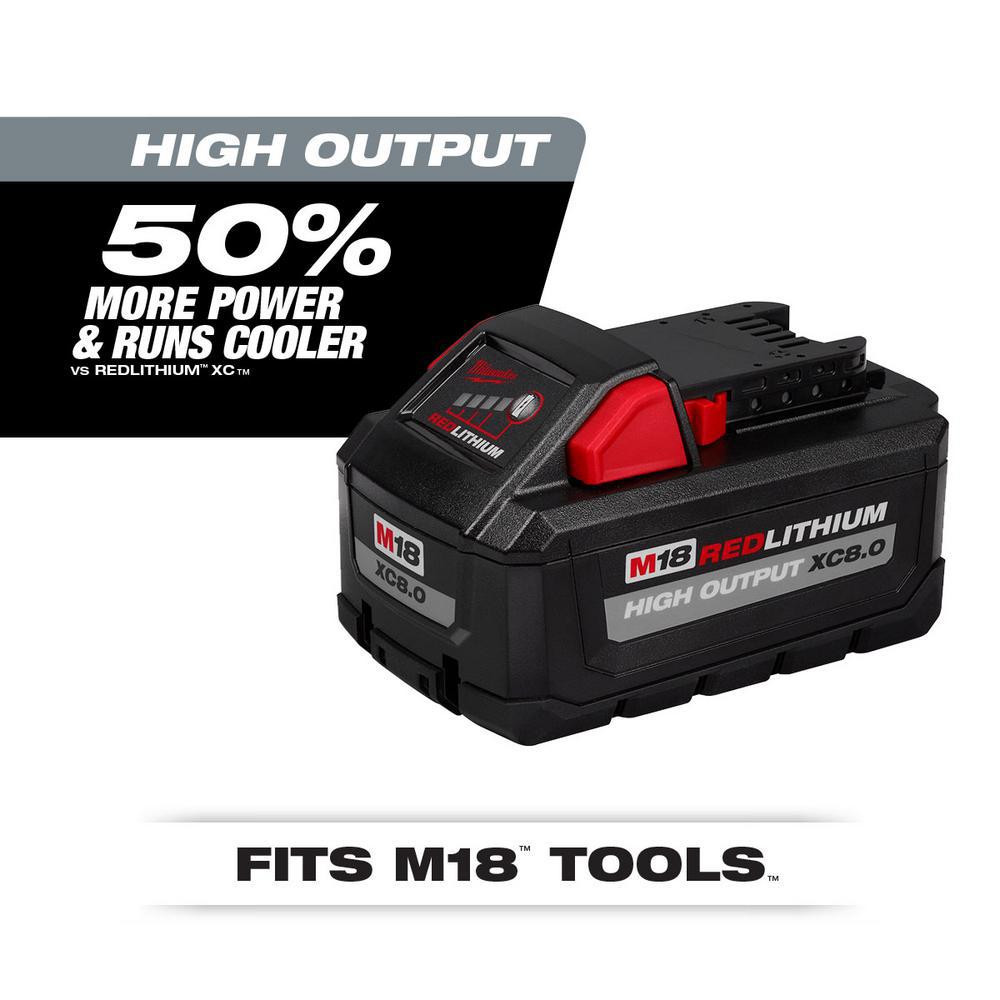 MILWAUKEE 48-11-1880 M18 REDLITHIUM HIGH OUTPUT 18v 8.0 Ah Lithium-Ion Battery Pack