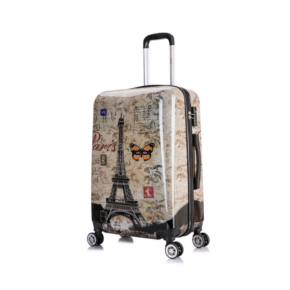 InUSA Lightweight Hardside Medium Checked Spinner Suitcase - Paris