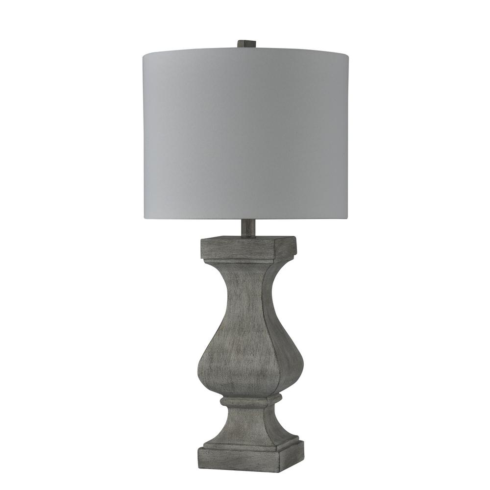 Stylecraft 29 25 In Grey Wash Table Lamp With Off White Fabric Grey Wash Table Lamp With Off White Fabric Shade
