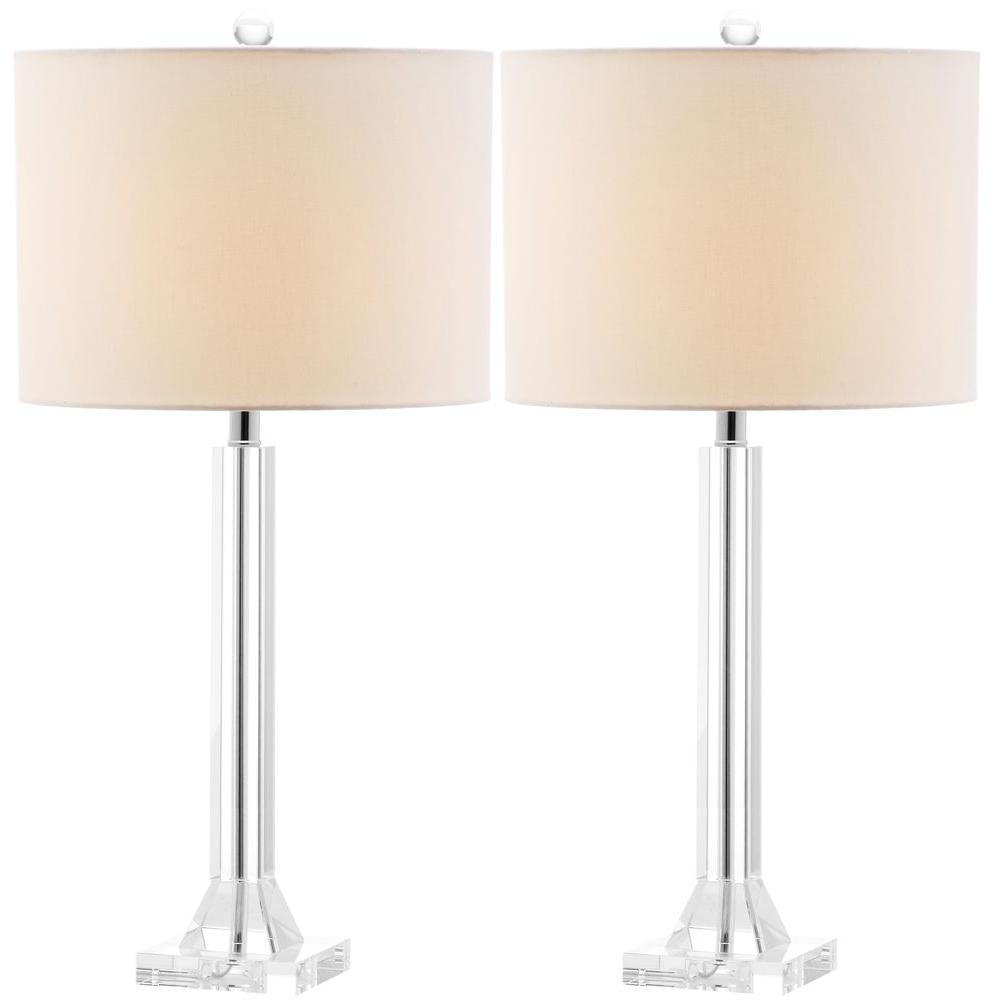 glass column table lamp